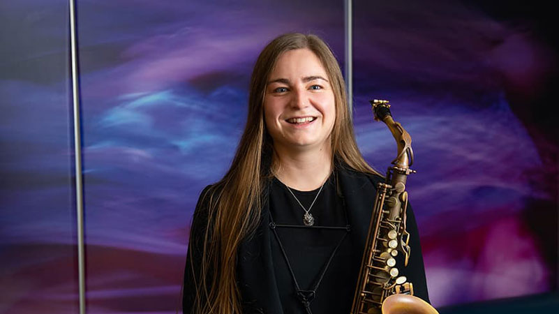 WAAPA PhD candidate Nikki Demandolx is investigating how sports science and yoga can be used to help prevent injury in saxophonists.