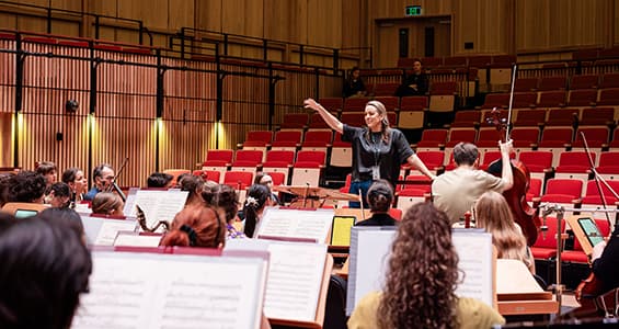 An orchestra rehearsal